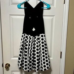 Midi, black and polka dot wedding guest or cocktail dress! Never worn!